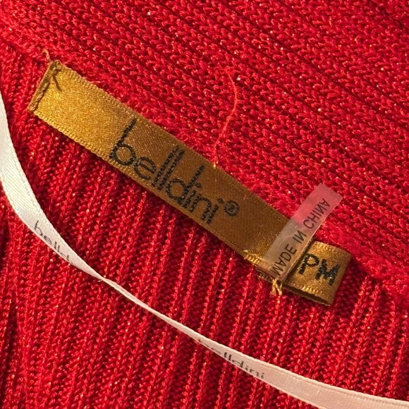 Belldini Red Asymmetrical Cardigan Sweater With Tank Size PM/PL Sweater Set - Picture 3 of 12